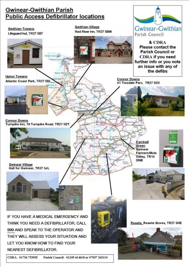 The following map shows the location of all the public access defibrillators across our Parish:- The following map shows the location of all the public access defibrillators across our Parish:-